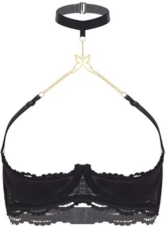 Moggemol Femme Soutien Gorge Coupes Ouvertes Femme Soutien Gorge Rehausseur avec Armature Push Up Lingerie en Dentelle Coupes Ouvertes
