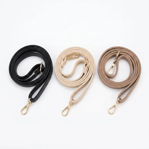 Juego de 3 correas de repuesto ajustables para bolso, correas cruzadas de piel sintética con herrajes dorados, correa de hombro ajustable para bolsos, bolsos, bolsas de mano y bolsas cruzadas (negro