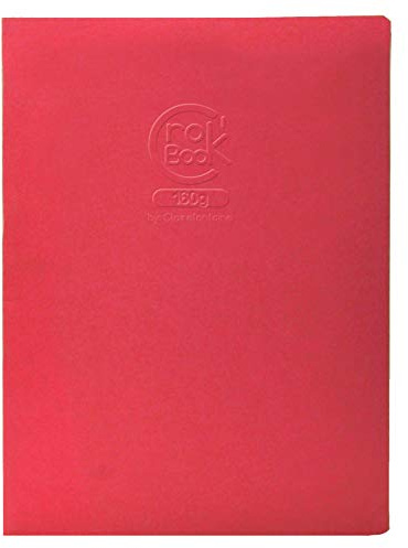 Clairefontaine 60338C - Packung mit 10 Skizzenheften Crok'Book 17x22cm Hochformat 20 Blatt weißes Zeichenpapier 160g, farbig sortiert, 1 Pack