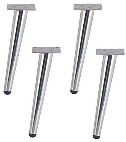 Piedini per mobili/Parti di mobili in Acciaio Inossidabile Cromato Gambe per Divano-Dritti/obliqui Conici per Armadio Sedia Divano Tavolo Letto Piedi 15-30 cm (Oro,Argento,Nero)