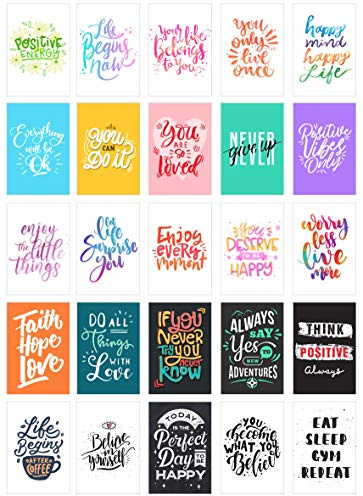 Edition Seidel Set de 25 tarjetas postales «Vida y momentos» con refranes - Tarjetas con texto - Idea decorativa, amor, amistad, vida, motivación, tarjetas de cumpleaños, en inglés