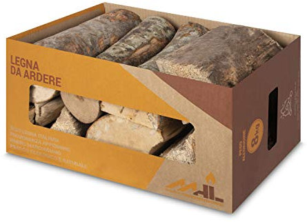 MHL Legna da Ardere in Scatola di Cartone Certificata Enama Classe Qualità A1-8 Kg