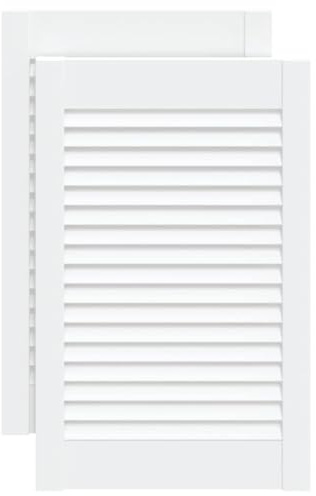 vidaXL Portes d'Armoire à Persiennes 2 pcs, Portes de Placard à Chaussures, Panneaux de Radiateur, Décoration d'Intérieur, Blanc Bois de Pin Massif