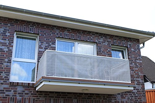 Smart Deko 90 x 200 cm - Brise-vue pour balcon en polyéthylène anthracite et beige - Protection contre le vent et les UV - Pour balcon, installations de jardin, camping et loisirs - 90 x 200 cm -