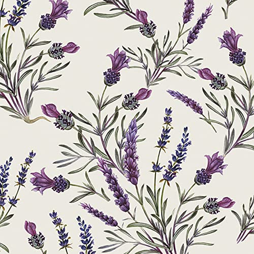 Maki 3-Ply Flowery Tissue Paper Napkins Serviettes for Decoupage Lunch 33 x 33cm - Pack of 20 (Lavender Twigs)