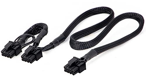 YieJoya PCIE cable for Corsair, PSU 8Pin male to Dual PCIe 8Pin (6+2) male power supply cable for Corsair Modular Power Supply RM/HX/CX-M series