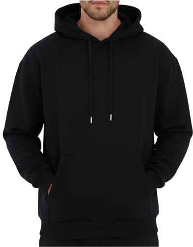 COMEOR Hoodie herr huvtröja tröjor, svart, L