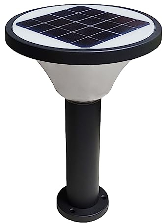 LED ATOMANT Lampara LED Solar 20W IP67 con soporte de 110x255mm, Color Blanco Frio (6500K), Iluminación exterior de caminos, césped, jardín, Lámpara de Sobremuro, Farol de poste