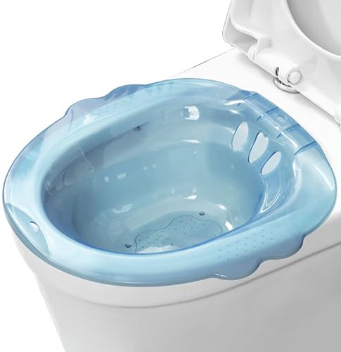 Sitz Bath Portable Over The Toilet Portable Bidet Anti-Overflow Large-Capacity Bidet Attachment for Hemorrhoids Postpartum Private Care Blue