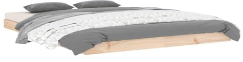 vidaXL Cadre de Lit, Sommier à Lattes, Lit Double et Adulte, Cadre à Lattes Chambre à Coucher Maison, Moderne, 140X190 cm Bois de Pin Massif