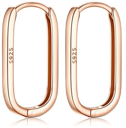 MILACOLATO Ohrringe Silber 925 U Creolen Silber 925 Silber Ohrringe Damen 925 18 Karat Weißvergoldet Hypoallergener Creolen Ohrring für Frauen Mädchen RoseGold