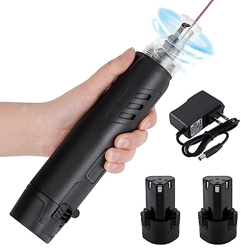 Cordless Magnet Wire Stripping Machine 25W Electric Enameled Wire Paint Scraper with 2 Battery Wire Stripper Cutter Hand Scraper for 0.3-2.5mm Diameter Enamelled Wire