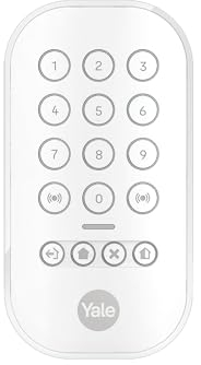 Yale Keypad | Arm, Part-Arm, Disarm | Control 4 Security Areas | Panic Button | PIN Security | Backlit Keys | Only Compatible with New Yale Smart Alarm
