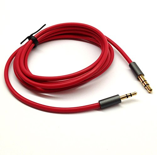 ABLET 200cm Gold Plated Design 3.5mm to 2.5mm Male Car Auxiliary Cable Cord Headphone audio Cable Compatible with Bose headphone, for JBL headphone, Smartphone Tablet MP3 Player Red