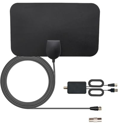 Hsthe Sea HD Antenna TV per Interni, Oltre 250 miglia a Lungo Raggio con Amplificatore di Segnale, canali 4K Ultra HD, Installazione Semplice