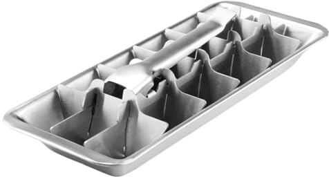 Weduspaty metallisbitsskålar, isbitsskålar i rostfritt stål, 18-fläcks-isbitsskålar med enkelt frisättningshandtag, 10,9 x 4,4 x 22,2 avtagbara isskålar för kök, diskmaskin säker