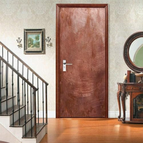 Türtapete Selbstklebend 90x210 cm Türfolie Selbstklebend Holzmuster Türaufkleber Türposter Vintage-Holz Türsticker Fototapete 3D Effekt für Schlafzimmer Wohnzimmer Küche A5093