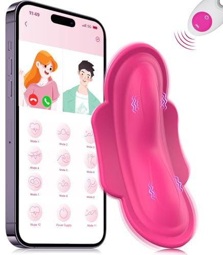 Wearable Vibromasseurs Sex Toýs Femme Clitoridien Puissant à Distance Oeuf Bullet Bluetooth Vibrateur Télécommandé avec10 Modes de Vibration,Gode Point G Stimulateur Vaginal à Lécher la Langue Couple