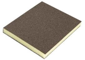 Gerko - 10 spugne abrasive double face, grana fine 320-500, marrone, flessibile