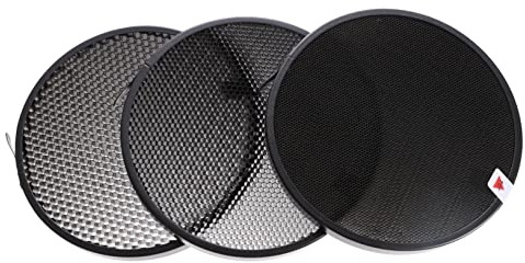 Angoily Diffuseur Nid d'abeille pour Flash Photographique, 3 Pièces, Réflecteur Standard en Métal, Accessoires Photo pour Contrôle Direction Lumière, Usage Studio Professionnel, Noir