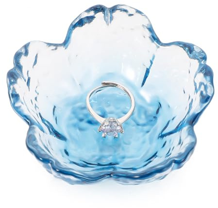 Qianyu Blumenform Schmuckteller Klein Schmucktablett Aesthetic Schlüsselablage Ringhalter Auffangschale Ring Teller Tablett für Schlafzimmer Schminktisch Nachttisch