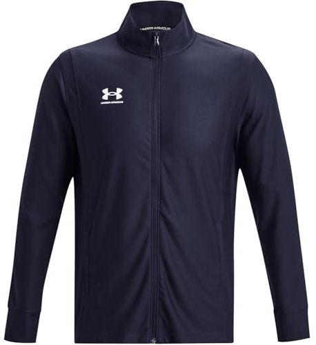 Under Armour Challenger Veste Entraînement Hommes, Veste de survêtement légère et Respirante, Veste de Sport avec Poches zippées, Midnight Navy/White, L, Midnight Navy/White, MD