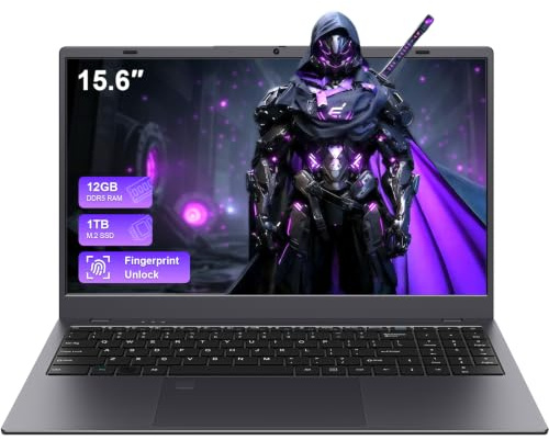VIGSENUP Laptop, 12GB LPDDR5 RAM 1TB SSD, 15.6 Inch Laptop Computer, N95 Quad Core Processor(Beat to N5095,6500Y), Up to 3.4GHz, WiFi 5, BT 5.0, USB-C, Fingerprint,Gray