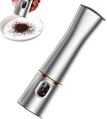 Molinillo eléctrico de sal y pimienta, molinillo de pimienta de acero inoxidable, salero y pimentero alimentado por pilas, molinillo de pimienta eléctrico, molinillo de sal y pimienta para cocina