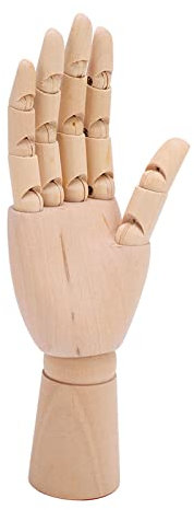 Holz-Mannequin-Hand, Flexible Gelenke, Skizziermodell für Heimdekoration, Fotografie-Requisiten, Gugertree-Material, 7,1 Zoll (18 cm große Holzhand (rechte Hand des Kindes))