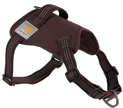 Carhartt Hundsele utan drag i nylonväv, helt justerbar hundsele med snabbt kontrollhandtag och reflekterande accenter, mörk vinröd, storlek S