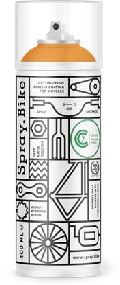 SPRAY.BIKE Fahrrad Lackspray - senfgelb Matt (VINTAGE- Carlton) in 400 ml Spraydose - KEINE GRUNDIERUNG notwendig - Fahrrad Lack, Sprühlack, Acryllack, Lack Spray