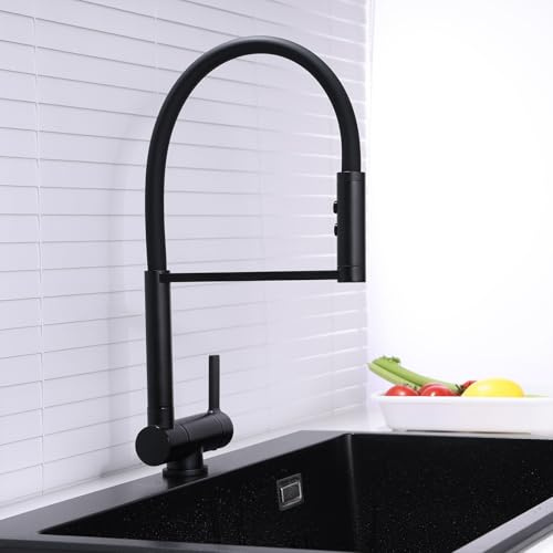 Vorfenster Küchenarmatur Schwarz Flexibler Wasserhahn Küche Spültischarmatur 2 Strahlarten Einhebelmischer Küche