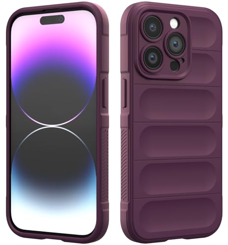 Custodia Compatibile con iPhone 14 Pro Max, Silicone Custodia per Tutto il Corpo, Copertura Antiurto con Fotocamera Protettivo, Cover Morbida al Tatto - Viola Scuro