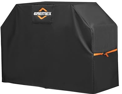 GREMEX Grillabdeckung Wetterfest 145x60x115 cm - Gasgrill Abdeckhaube | Wasserdichte Abdeckhaube Gasgrill mit Belüftung, UV-beständig und reißfest - Schutzhülle Grill, Kugelgrill