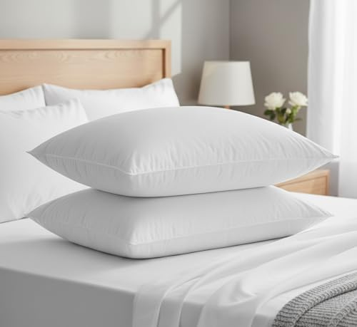 LaaLa Cuscino 50 x 75 cm, imbottitura a 3 camere: esterno 50% piumino, interno 90% piume, cuscino ipoallergenico, cuscino ideale per il massimo comfort, tessuto: cotone egiziano 400TC | 1 pezzo
