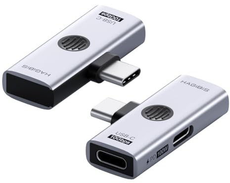 Hagibis Répartiteur USB-C avec Charge Rapide de 100 W et USB 3.2 10 Gbit/s, Adaptateur OTG 2 en 1 pour iPhone 16/15 Pro Max, iPad Pro, MacBook, Rog Ally, Steam Deck, Quest 3 2 (TUA09 USB-C + PD)