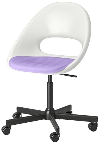 ProTuning MALSKÄR/LOBERGET Sedia girevole + cuscinetto, bianco nero/lilla