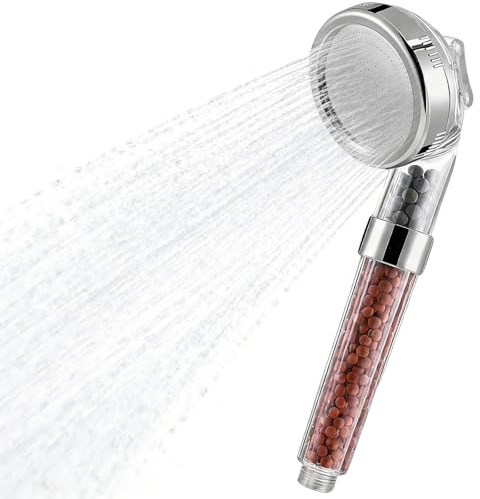 Pommeau de douche avec filtre, Douchette pour pommeau de douche, Douchette haute pression économique avec 3 modes de jet, Filtration 3 couches contre le chlore, les bactéries et le calcaire