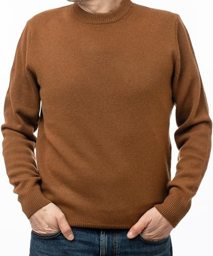 Maglifilo - Maglione Uomo Invernale 100% Lana Pregiata - Girocollo a Tinta Unita 2 Fili Finezza 6, Morbido, Caldo e Traspirante, Versatile ed Elegante per Ogni Occasione, con Scatola Regalo