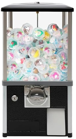 tuggummiautomat, Godisautomat for småföretag, Gumballmaskin for barn, Dispenser for studsbollar, 25 cents myntautomat, Röd(Black)