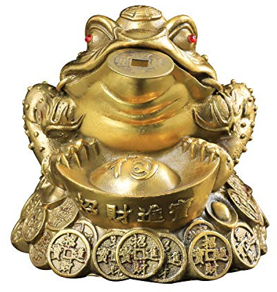Dusky Seaside Sparrow, Feng-Shui -Geldfrosch-Statue / Froschskulptur aus Messing, für Wohlstand / Reichtum, handgefertigt, schönes Geschenk, BS032