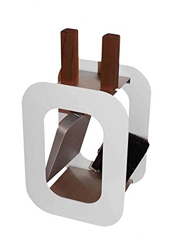 Kaminbesteck Kamingarnitur mit Nussholzgriffen in drei Farben B/H/T - 23/40,5/15 cm by MS Beschläge® (Weiß)