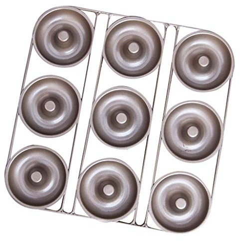 Tubayia Molde de acero al carbono antiadherente para 9 donuts