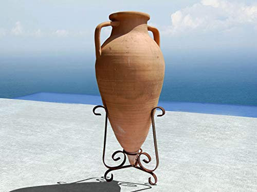 le terrecotte di cassiano fabio Ánfora de punta de terracota con trampilla de hierro, 100 cm