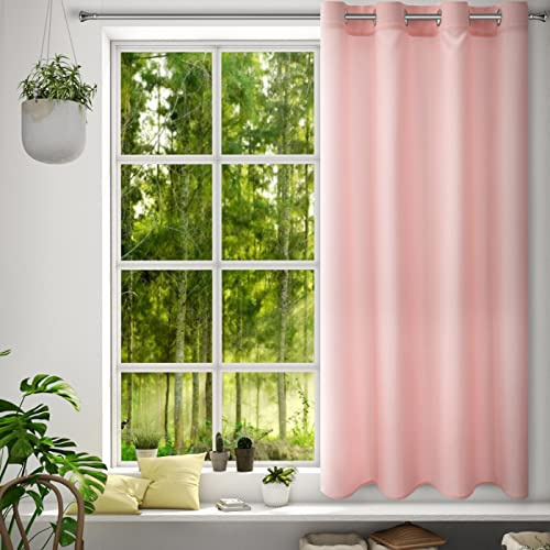 Eurofirany Rita Vorhang Gardine Glatt Schlicht Einfarbig - 8 Ösen Modern Schlafzimmer Wohnzimmer Lounge Kinderzimmer 1 Stück Einzeln Rosa 140x175cm