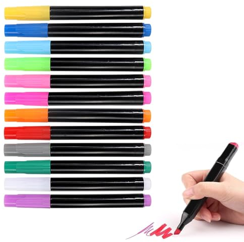 AOMiGT Kreidestifte Kreidemarker,12 Stücke Flüssigkreide Bunt,Fensterkreide Neon Kreide,Trocken Abwischbare Kreidestifte,Tafelstifte Tafel Abwaschbar,Whiteboard Stifte für Zuhause, Schule oder Büro