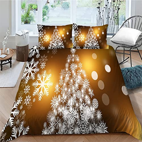 Bettwäsche 135x200 Bettbezug Winter Bettwäsche-Sets Weihnachten Muster Weich Hypoallergen Baby Bettwäsche Set mit 2 Kissenbezüge 80x80 cm, Geeignet für Jungen Mädchen Kinder