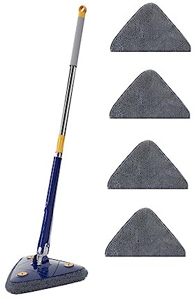 Fregona Triangular extendida 360 Twist Squeeze Wringing Toilet Bathrrom Floor Limpieza del hogar Techo Dusting ( Color : 5 Rags mop-01 , Size : One Size )