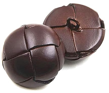 5 bottoni rivestiti in pelle 15/19/21/23/26mm bottoni in pelle nera/marrone per bottoni giacca cappotti, Marrone, 23mm