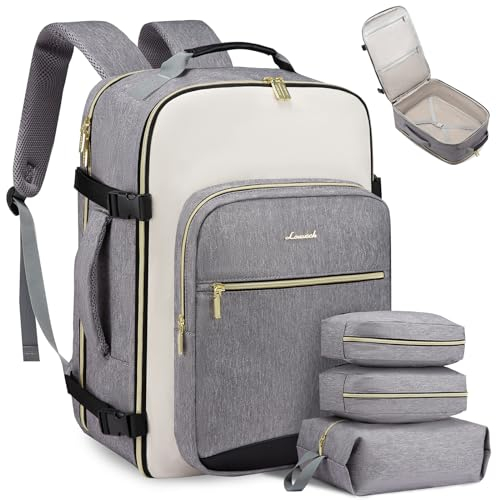 LOVEVOOK Handgepäck Rucksack Flugzeug, Reiserucksack Damen Groß 40L Herren Wasserdicht, Laptop Backpacks 17 Zoll Mit Laptopfach, Travel Backpack Daypacks Für Schule Arbeit Camping
